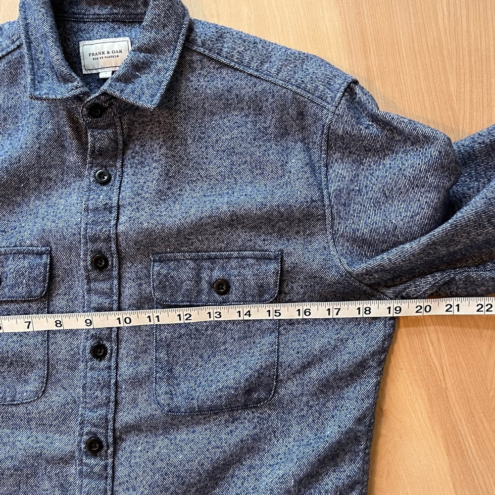 Frank & Oak Thick Blue Flannel Shirt - Picture 10 of 16